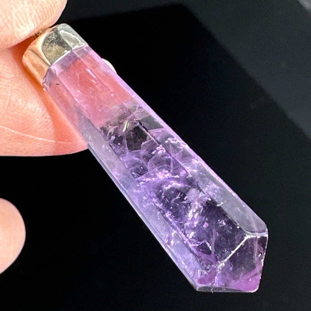 Terminated Purple Fluorite Pendant | Gemstone Necklace